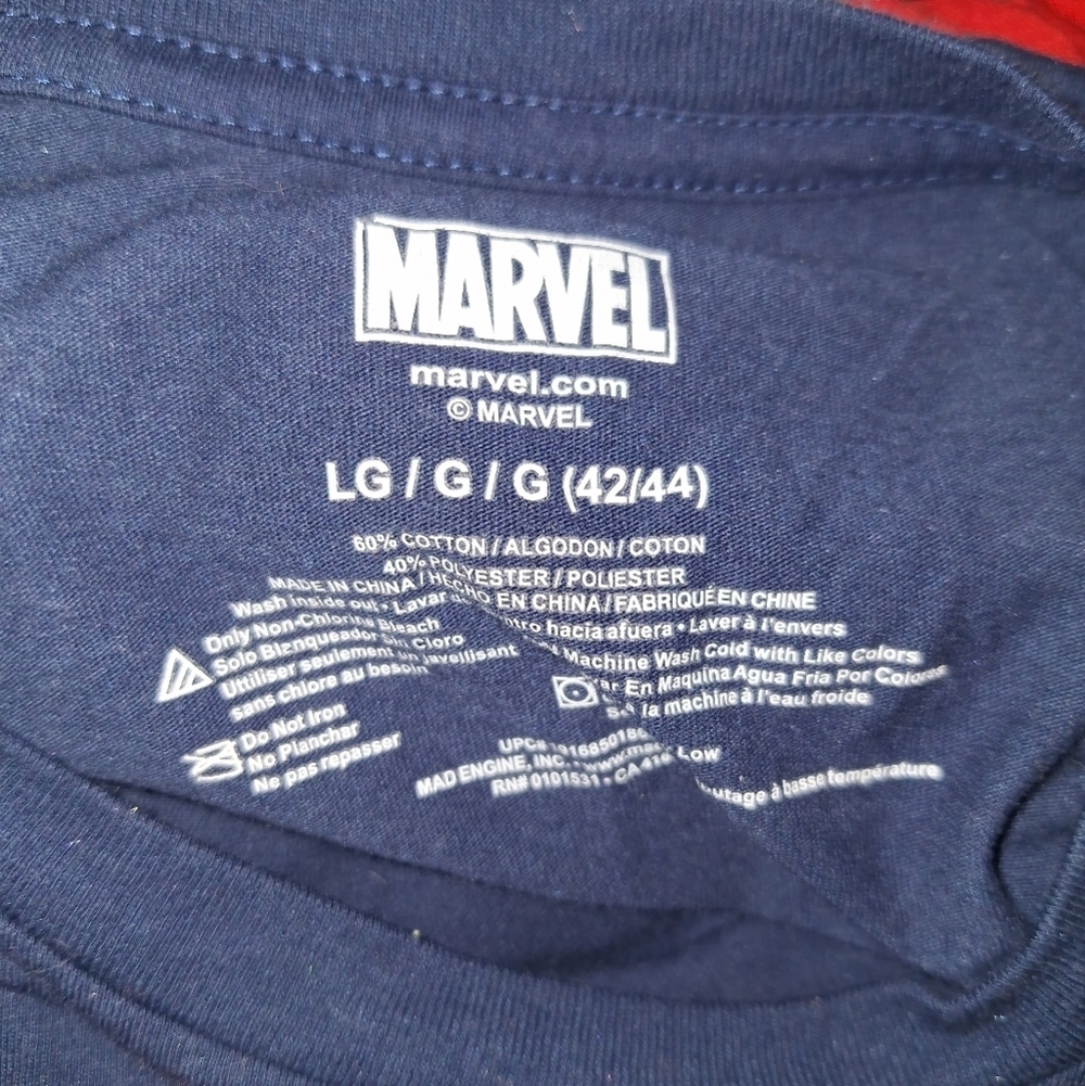 Marvel Navy and Red Captain America Long Sleeve Shirt - Picture 6 of 6